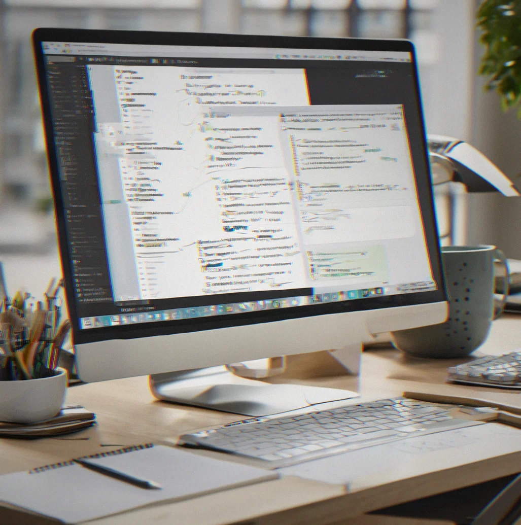 Code editor showing semantic HTML structure with proper heading hierarchy and ARIA labels